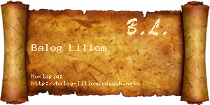 Balog Liliom névjegykártya